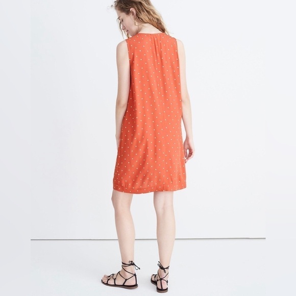Madewell. Heather Button-Front Dress. Polka Dot Sweet Dahlia. Large - Picture 3 of 12